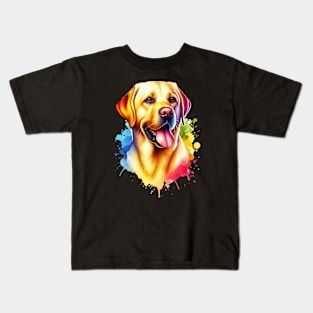 Yellow Lab Labrador Retriever Dog Artwork Kids T-Shirt